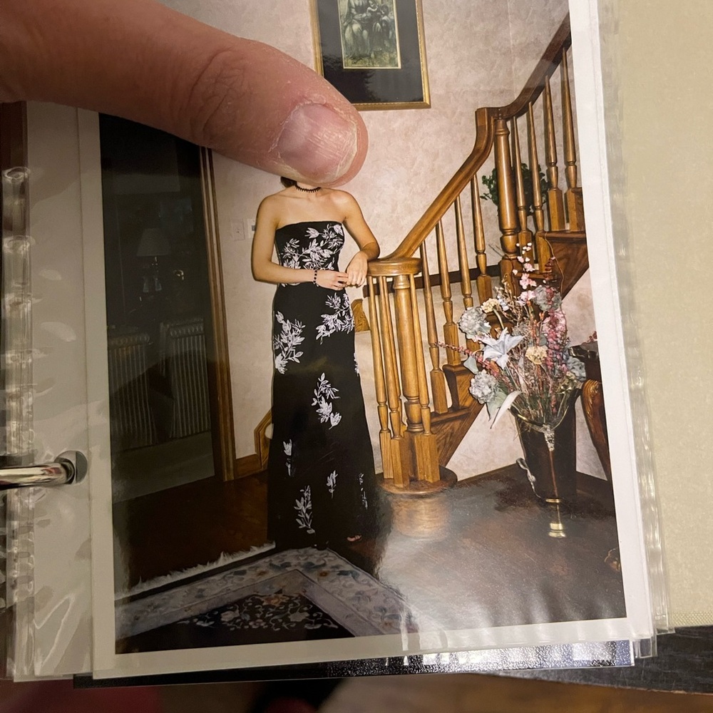 Black Strapless Beaded Gown - Picture 6 of 6